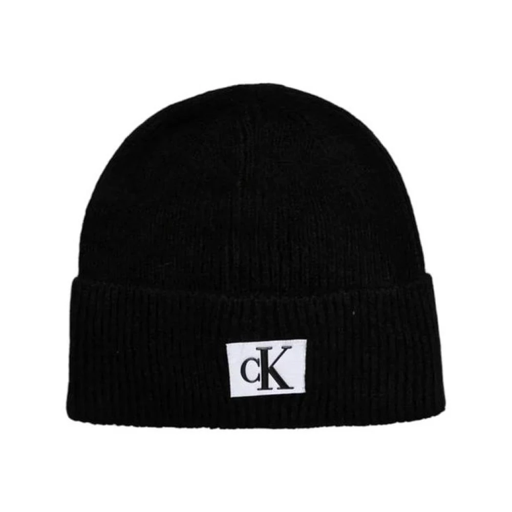 Calvin Klein Jeans Patch Beanie Mössa Akrylblandning Black, Herr