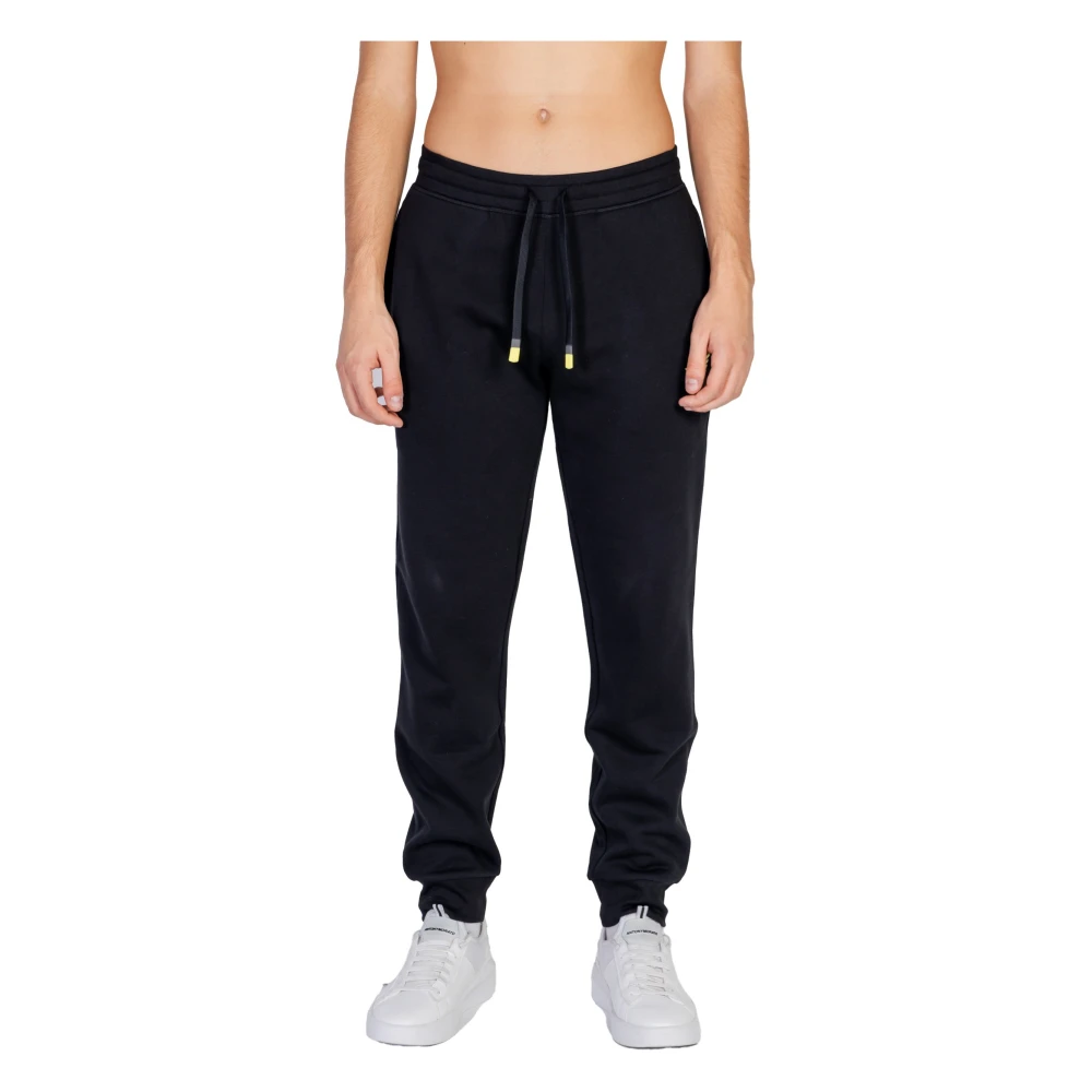 Emporio Armani Uomo Nero Pantaloni Neri Con Lacci E Tasche Frontali
