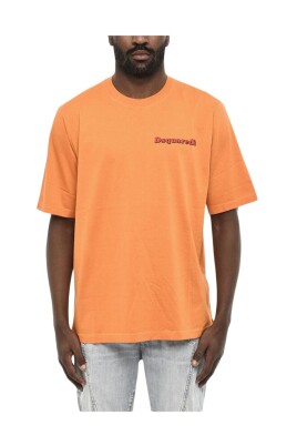 t-shirt-col-rond-avec-logo-imprime-orange