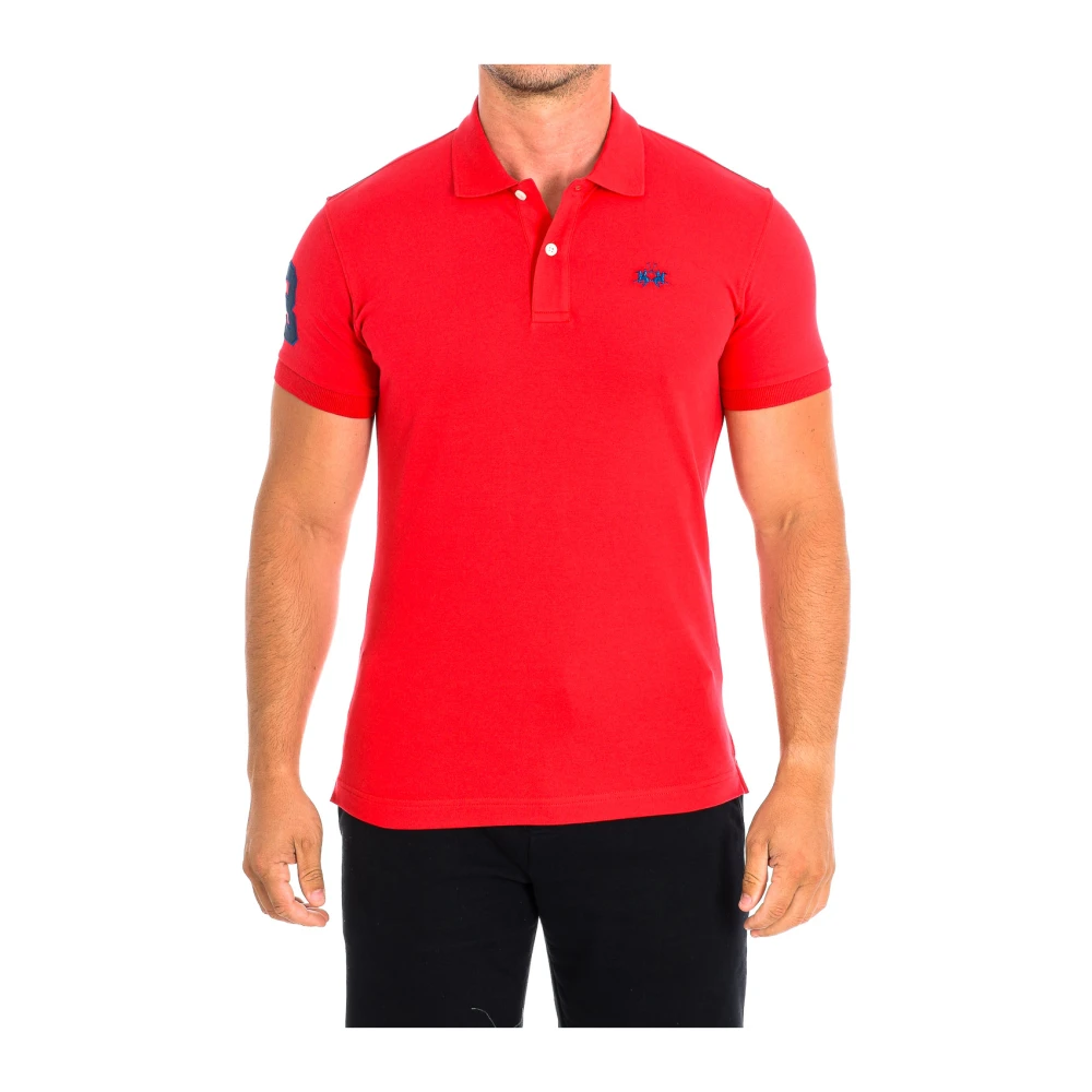 La Martina Men's Red Short Sleeve Polo Shirt