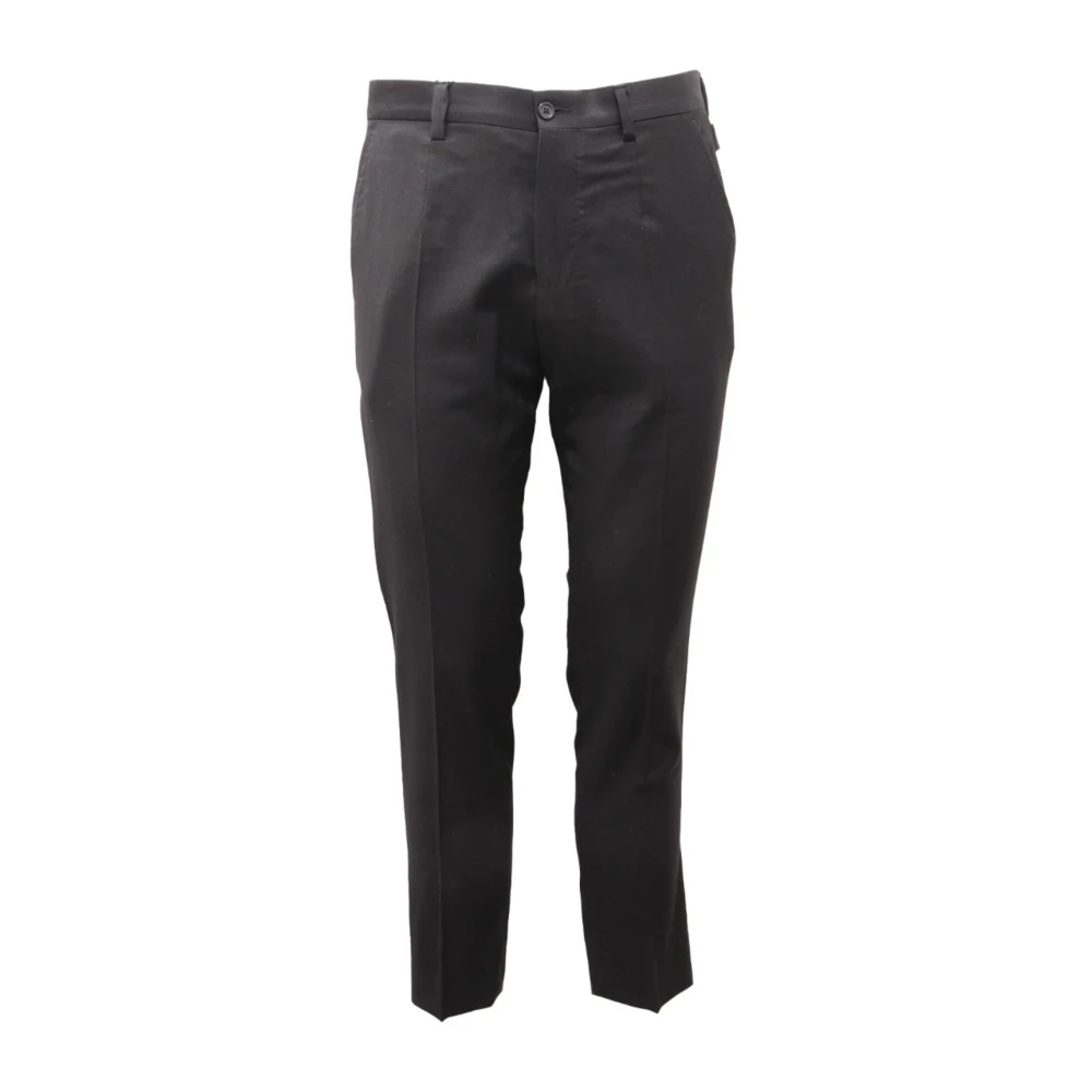 Dolce & Gabbana Men's Black Wool Trouser - Slim-Fit Trousers - S - Trousers