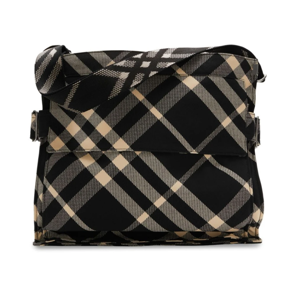 Burberry Geruite Trench Tote Tas Black Heren