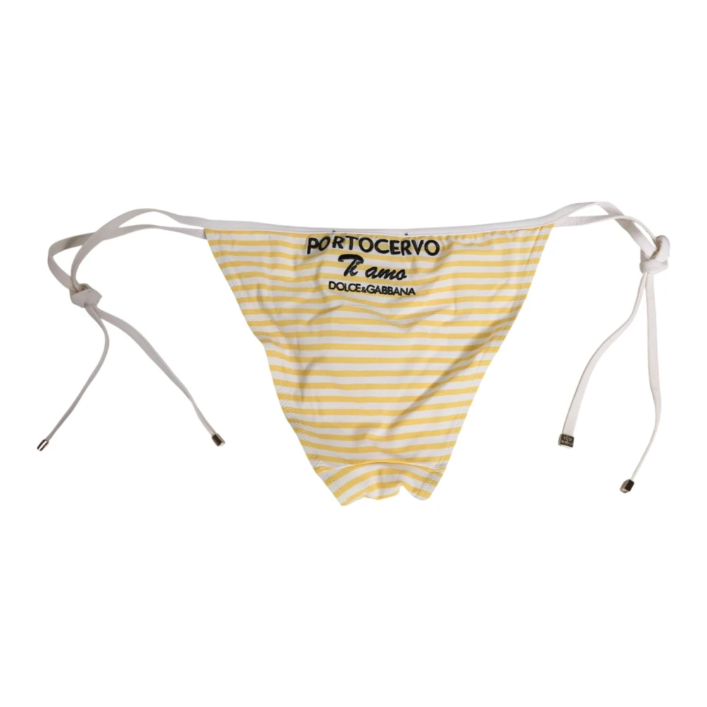 Dolce & Gabbana Women's Multicolor Tie Side Logo Bikini Bottom - Bikinis - S - Swimwear