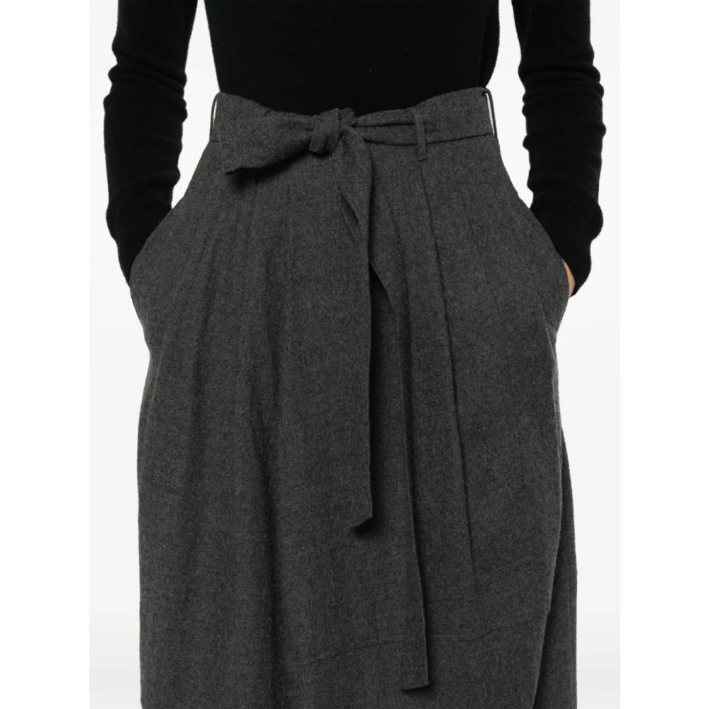 Alysi Zachte Wol Midi Rok Antraciet Grijs Gray Dames