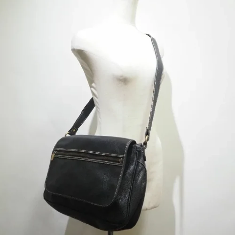 Celine Vintage Pre-owned Leather shoulder-bags Black Dames