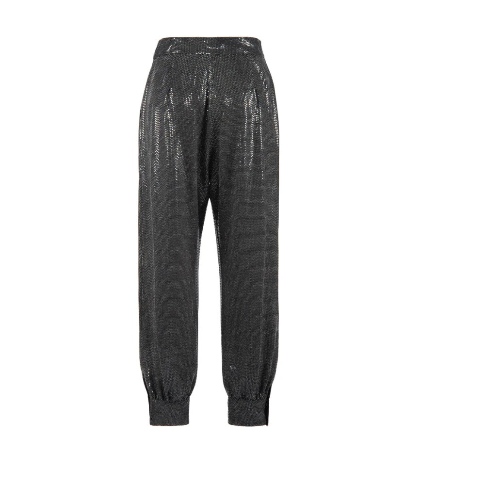 Nenette Zwarte Baggy High-Waist Broek Black Dames