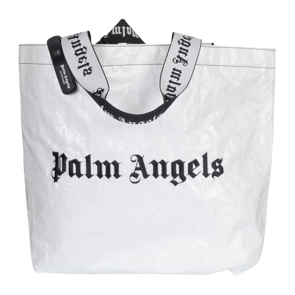 Palm Angels Wit Zwart Classic Logo T-shirt White Heren