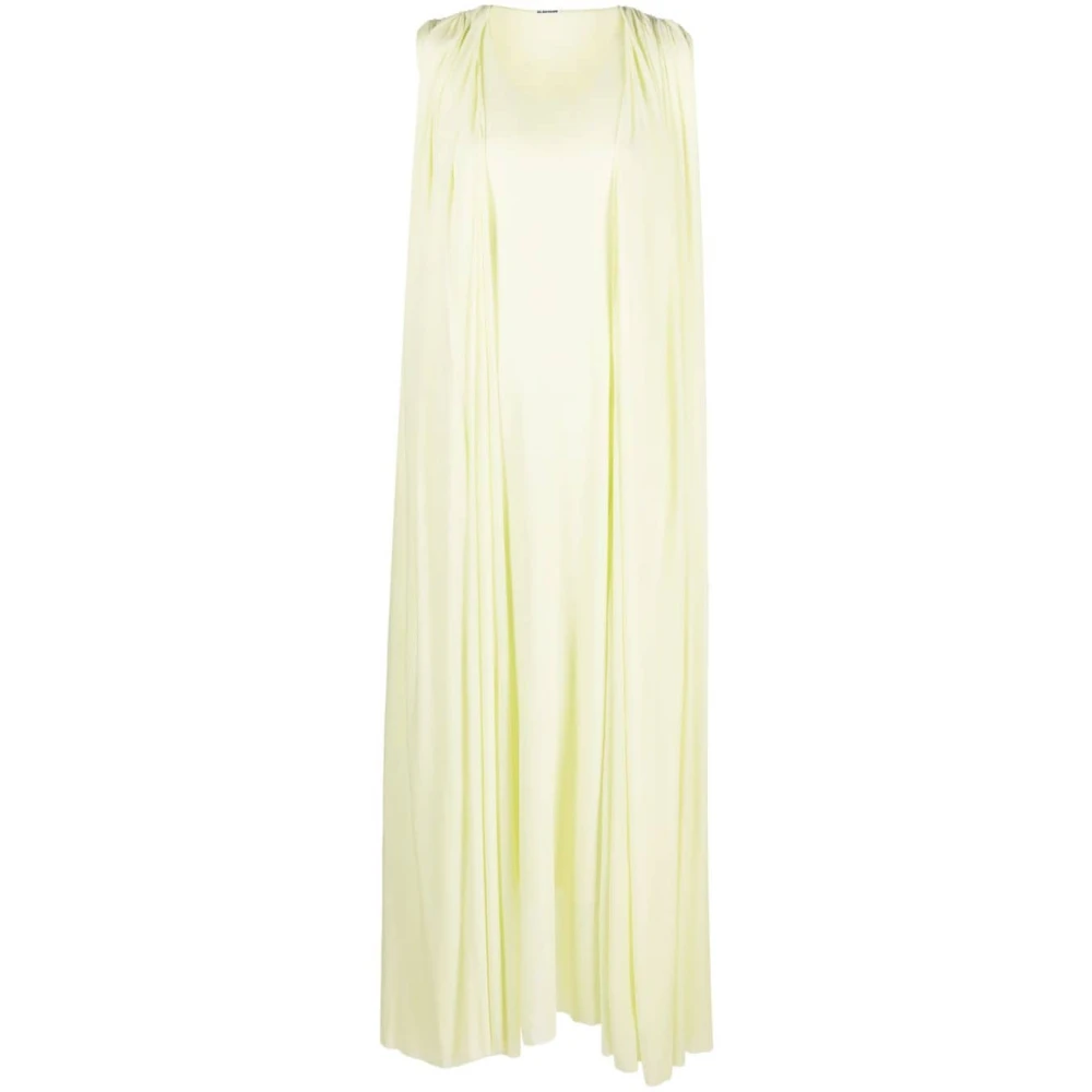 Jil Sander Women's Yellow Elegant Draped Maxi Dress