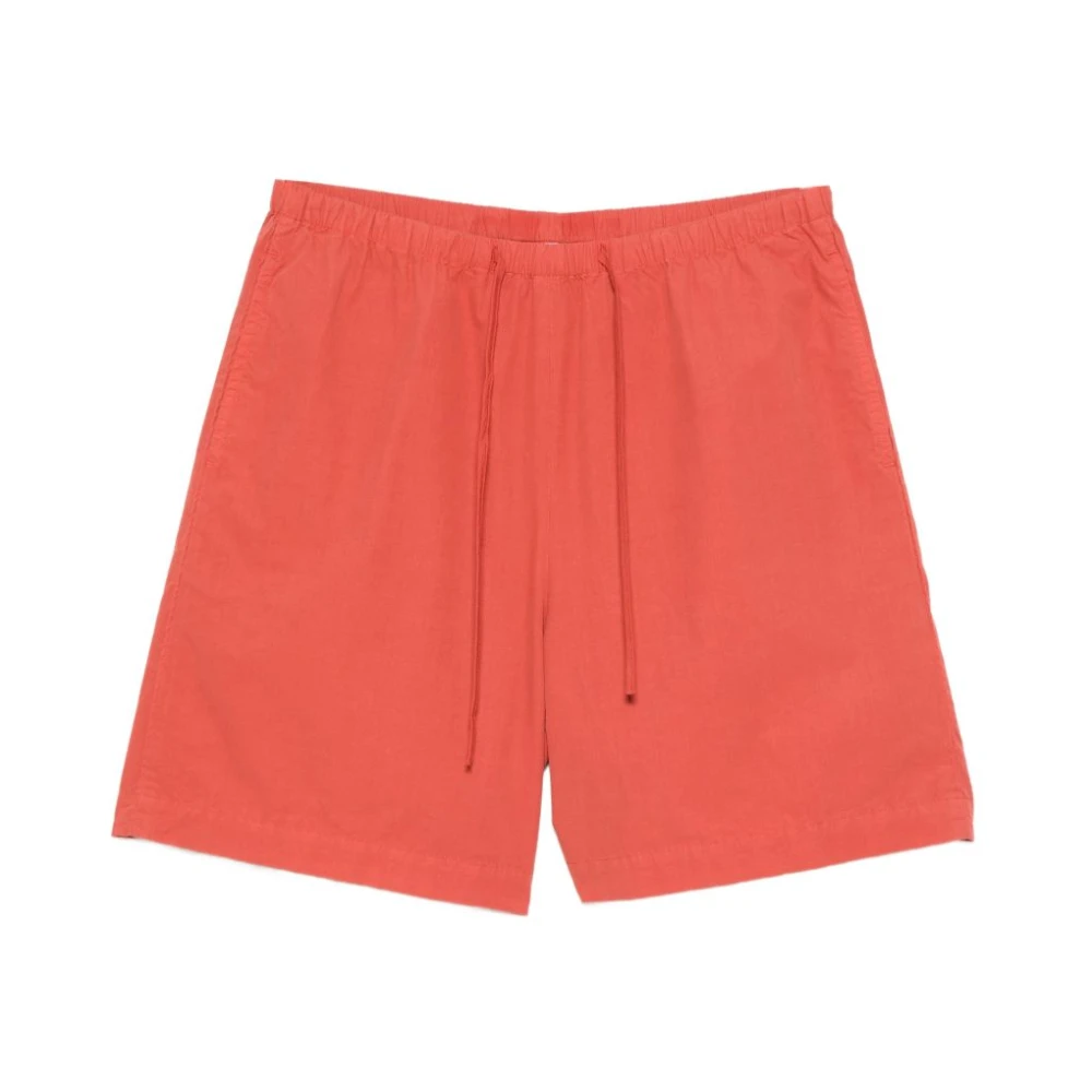 Aspesi Women's Orange Casual Shorts, S, Garment-Dyed Cotton Poplin Shorts