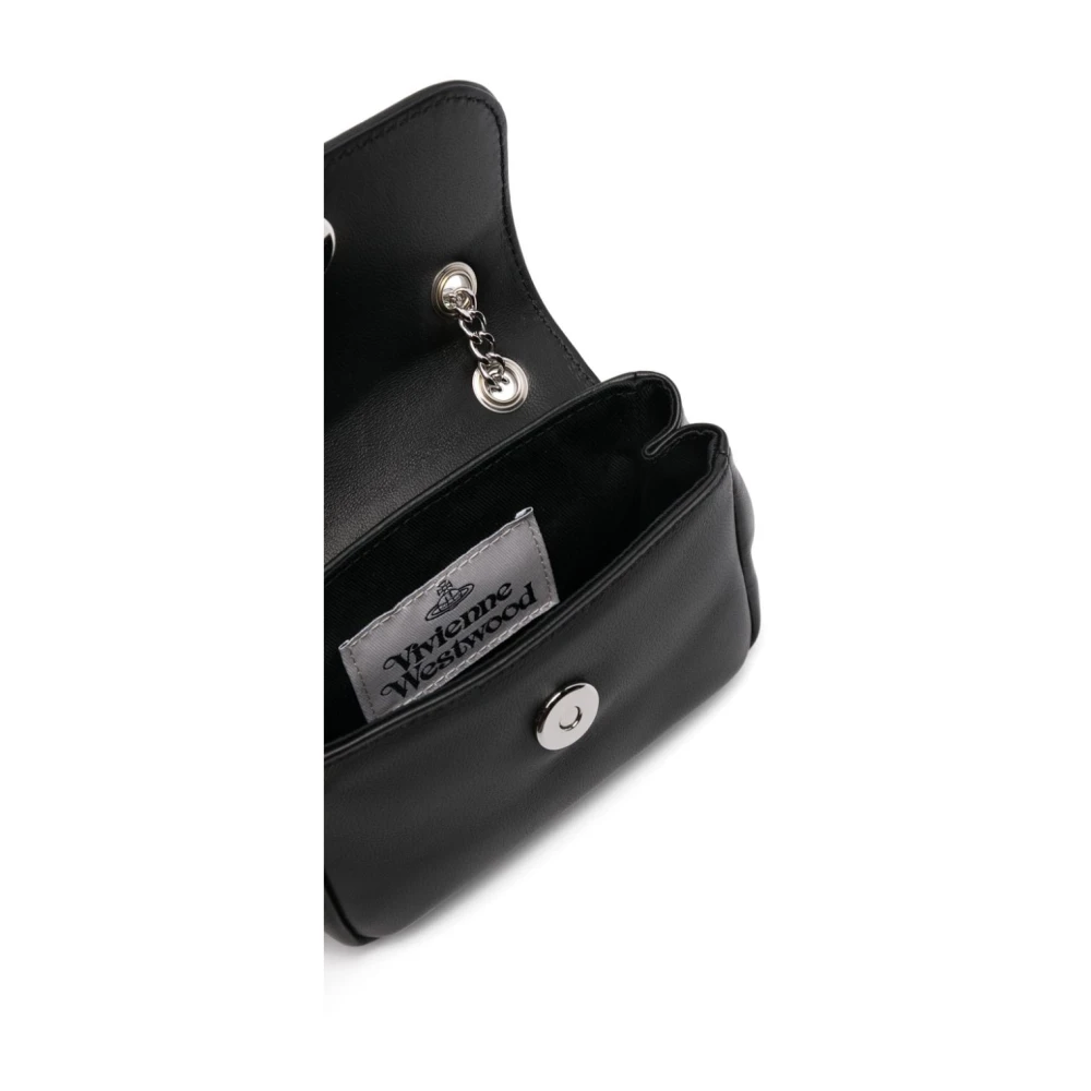 Vivienne Westwood Zwarte leren ketting schoudertas Black Dames