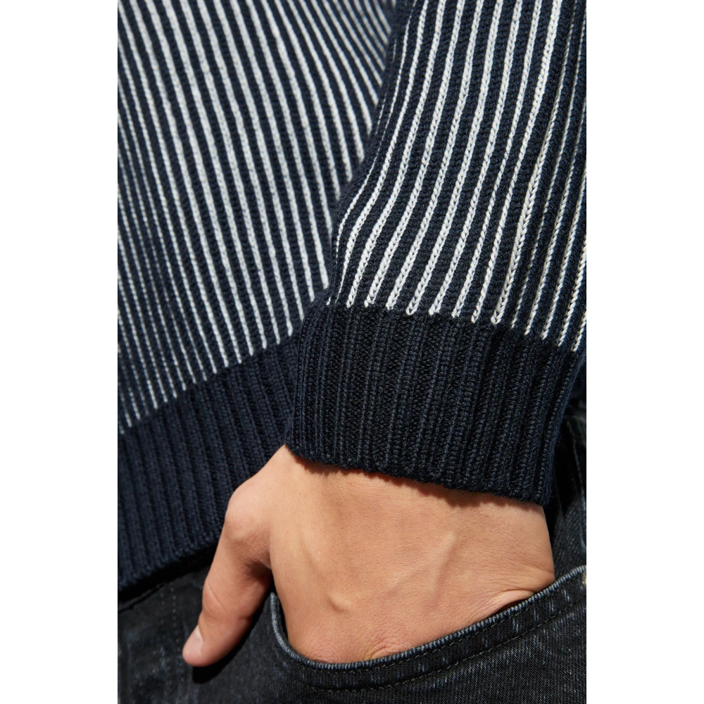 Emporio Armani Gestreepte trui Black Heren