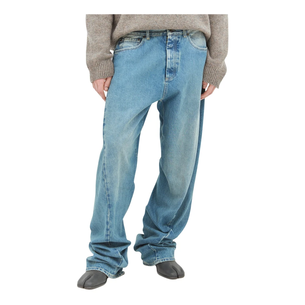 Maison Margiela Verstelbare Diagonale Naad Jeans Blue Heren