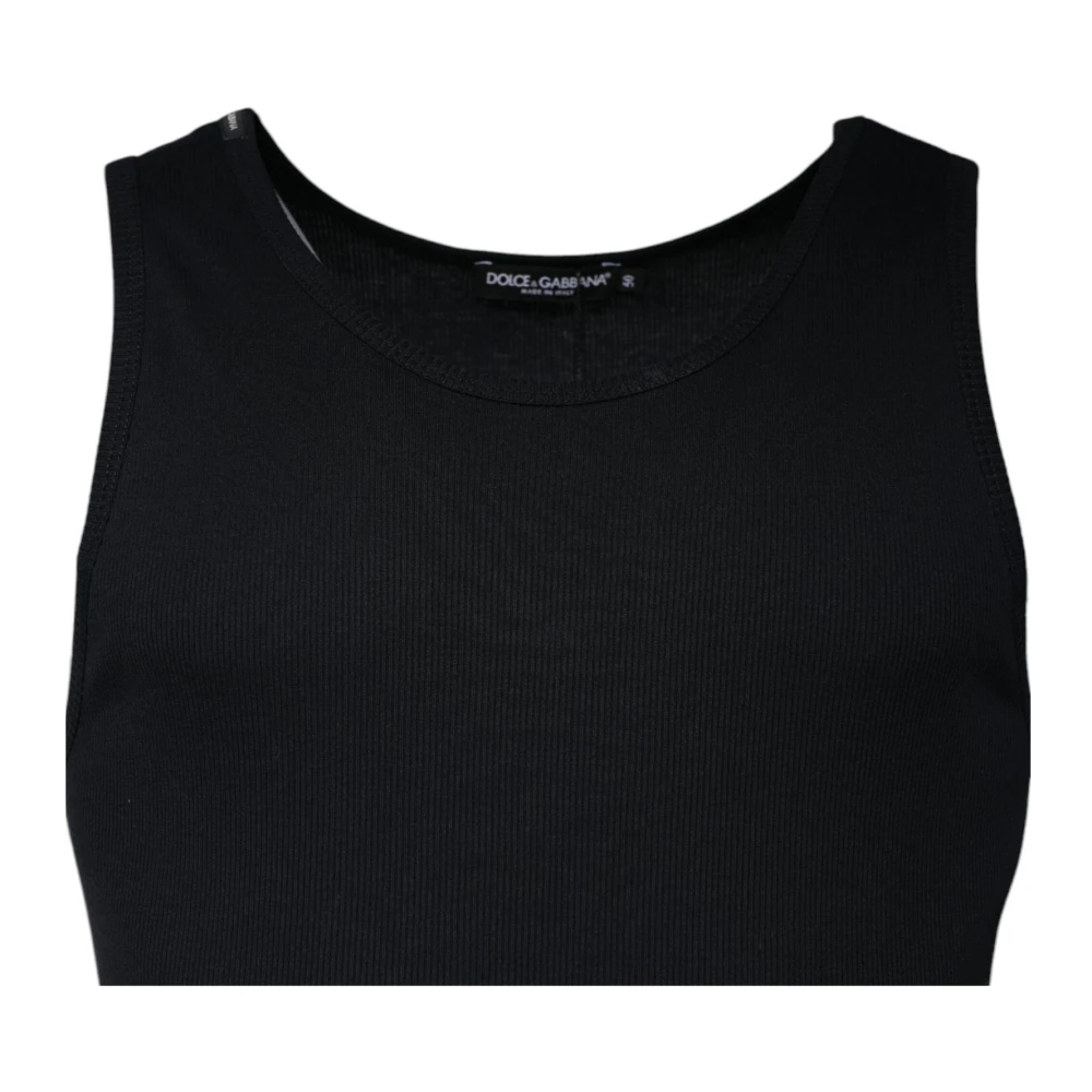Dolce & Gabbana Zwarte Katoenen Tank T-shirt Black Heren