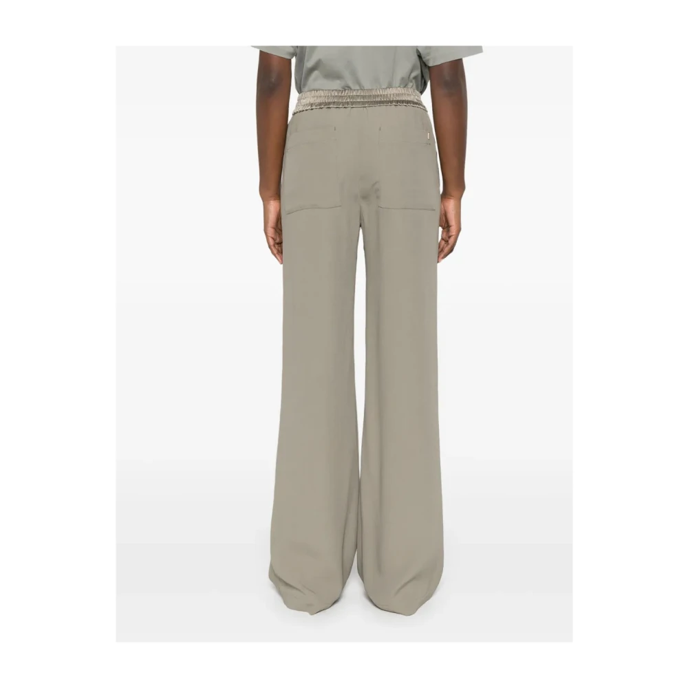 Ami Paris Palazzo broek met strikceintuur Gray Dames