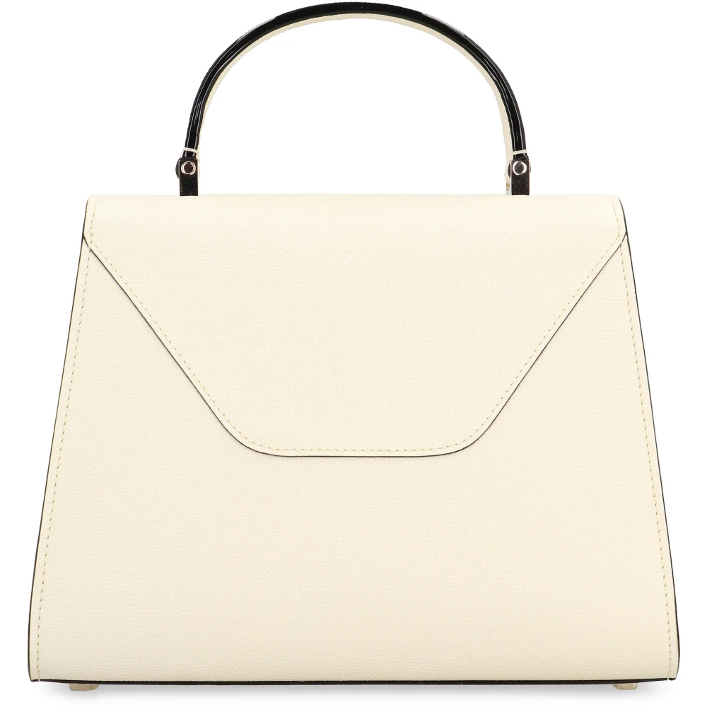 Valextra Kalfsleren handtas met flip-lock sluiting Beige Dames