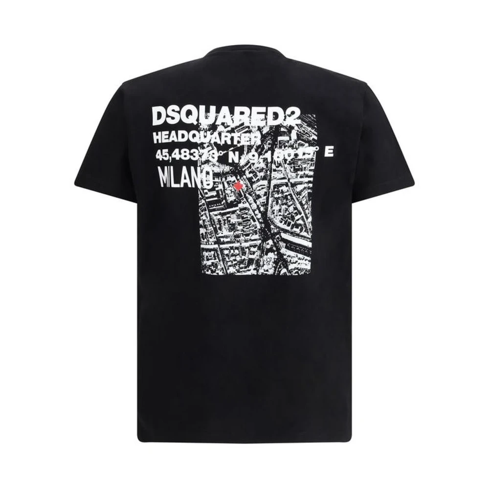 Dsquared2 Katoenen T-shirt met iconisch monogram Black Heren