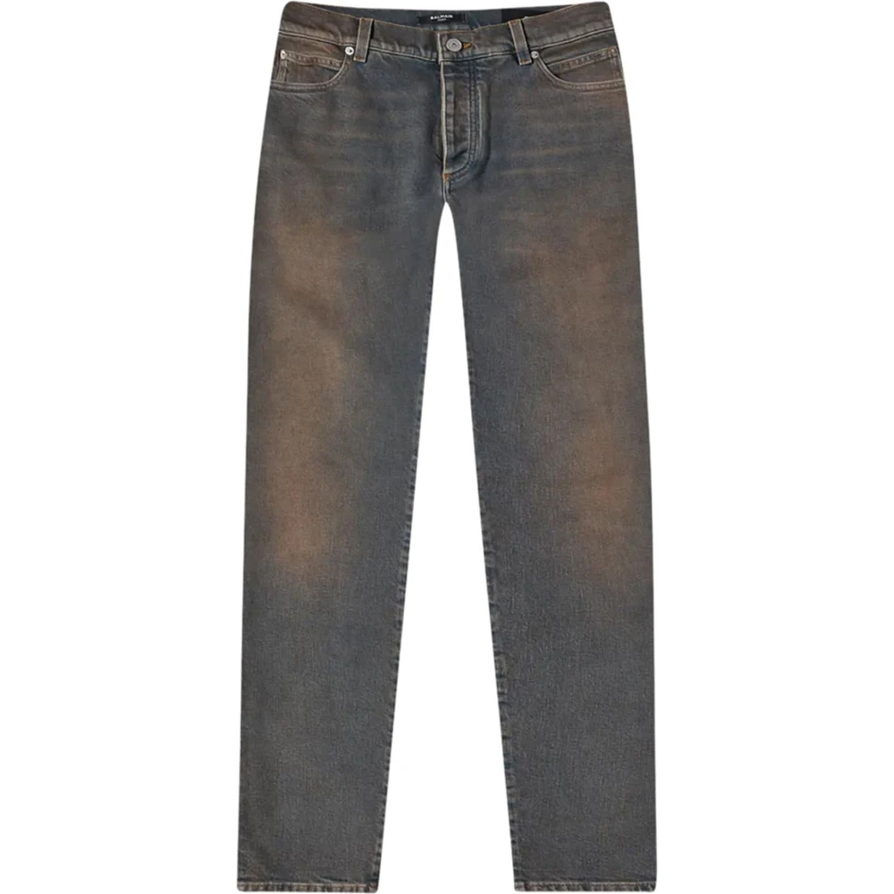 Balmain Vintage Slitna Denim Jeans Multicolor, Herr
