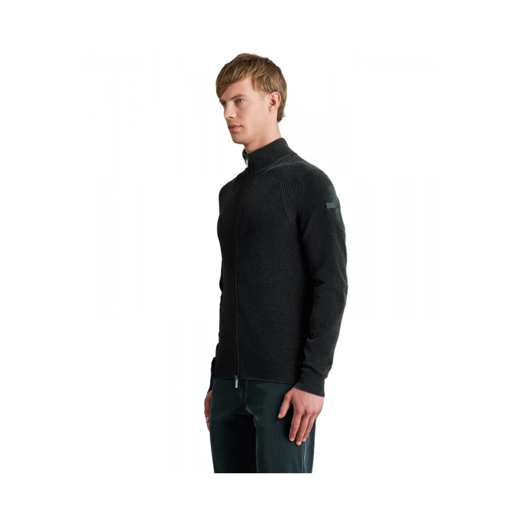 RRD Hoge Hals Velvet Full Zip Sweater Black Heren