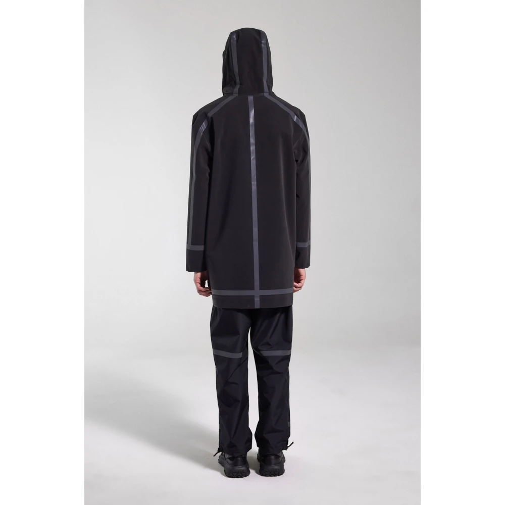 Stutterheim Lichtgewicht Waterdichte Regenjas met Reflecterende Strepen Black Heren