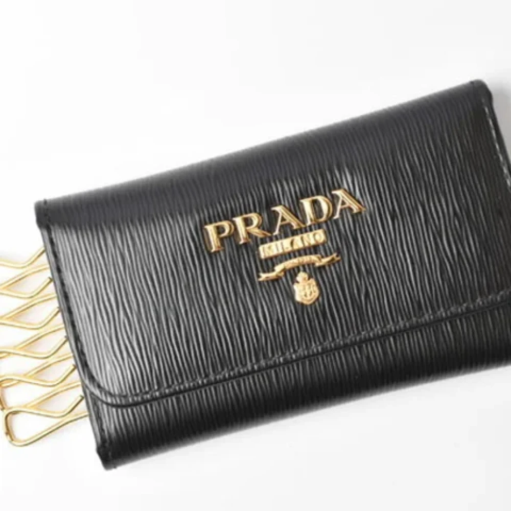 Prada Vintage Pre-owned Leather key-holders Black Dames