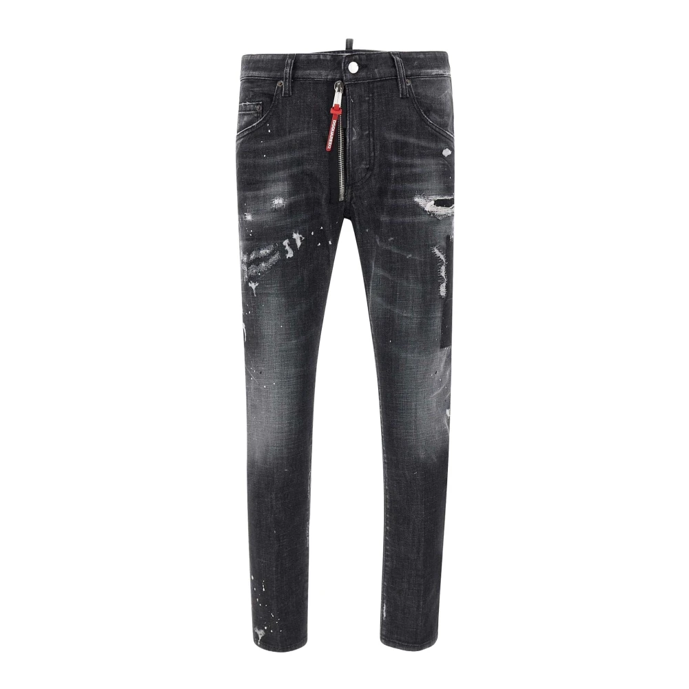 Dsquared2 Klassieke Denim Jeans voor Dagelijks Gebruik Black Heren