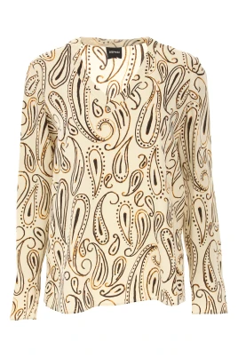 Camicia con stampa animalier in seta