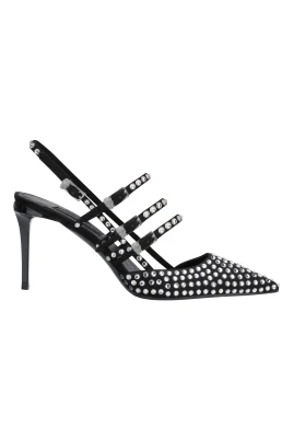 Suede Slingbacks Skull Belts 9