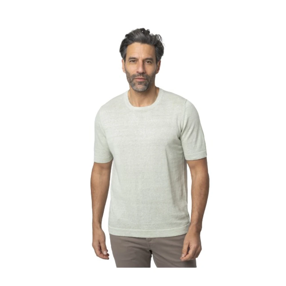 Gran Sasso Uomo Verde - T-Shirt In Misto Lino - Knitwear - M