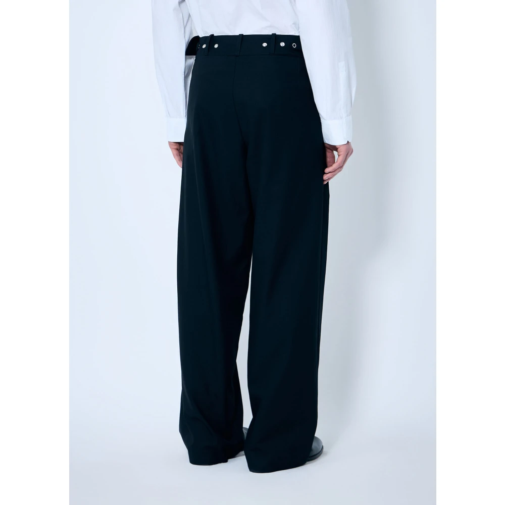 Kiko Kostadinov Fold-over Plain Weave Broek Black Heren