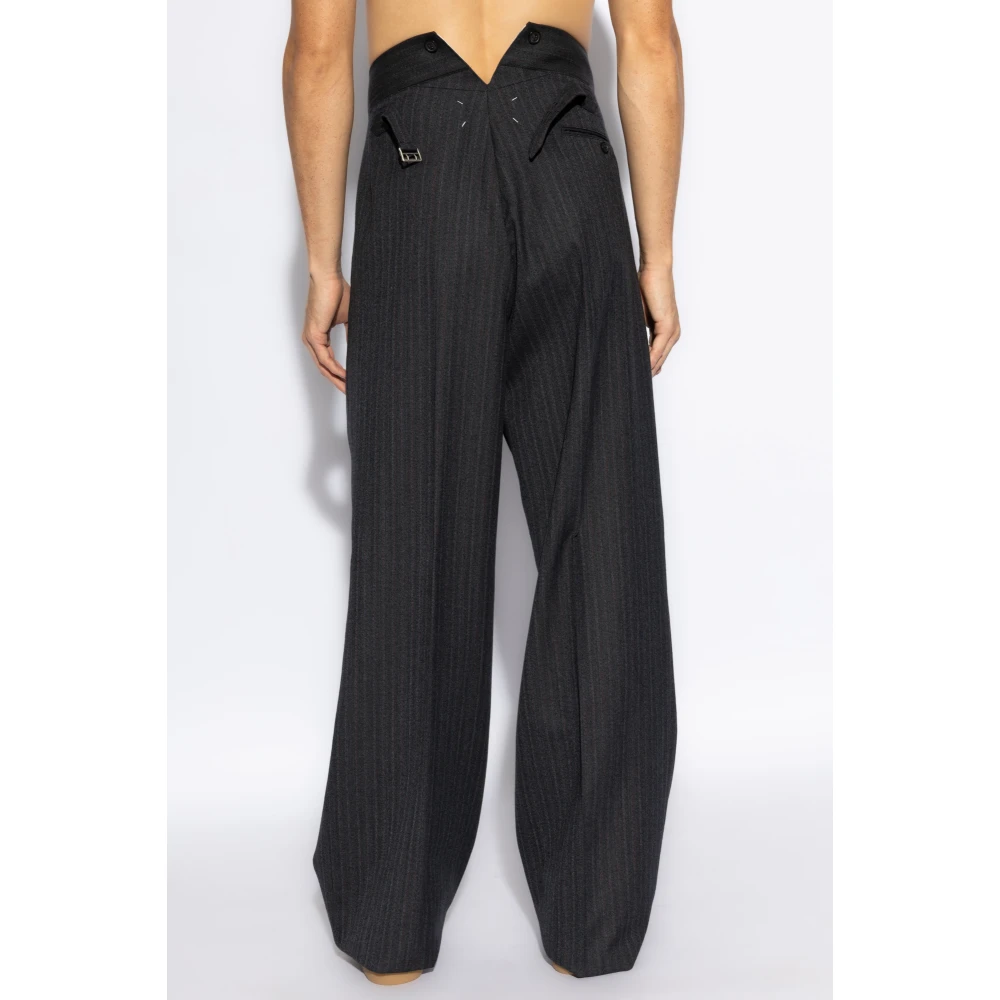 Maison Margiela Broek met krijtstreep patroon Gray Heren