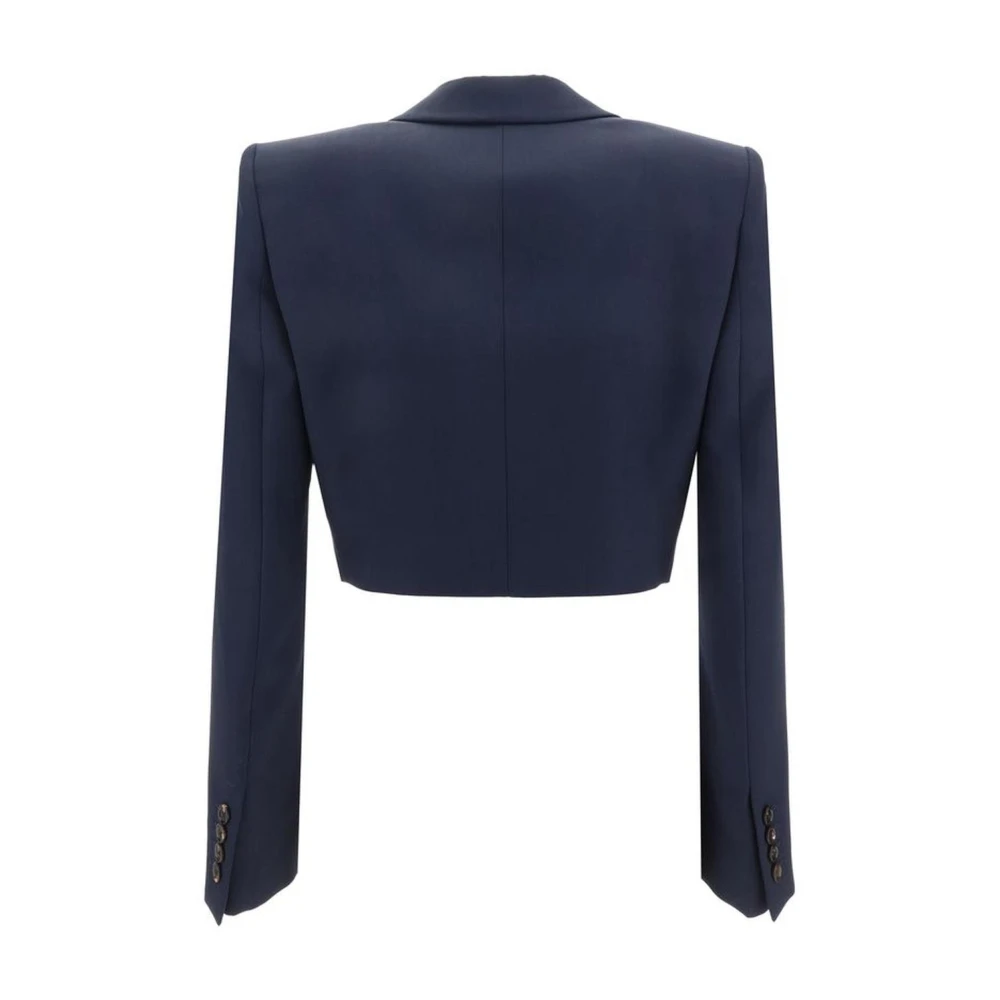 Chloé Monochrome Geknipte Wollen Blazer Jas Blue Dames