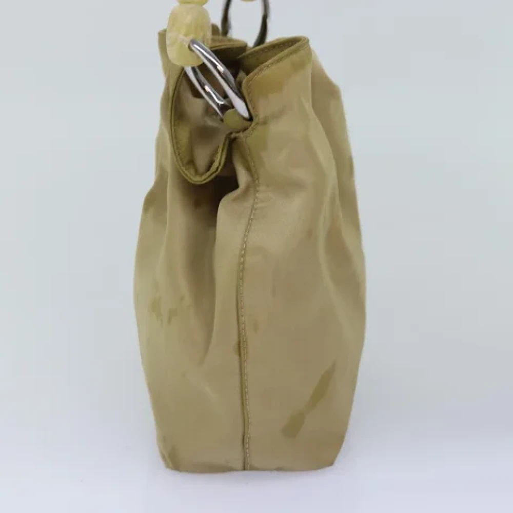 Dior Vintage Pre-owned Nylon handbags Beige Dames