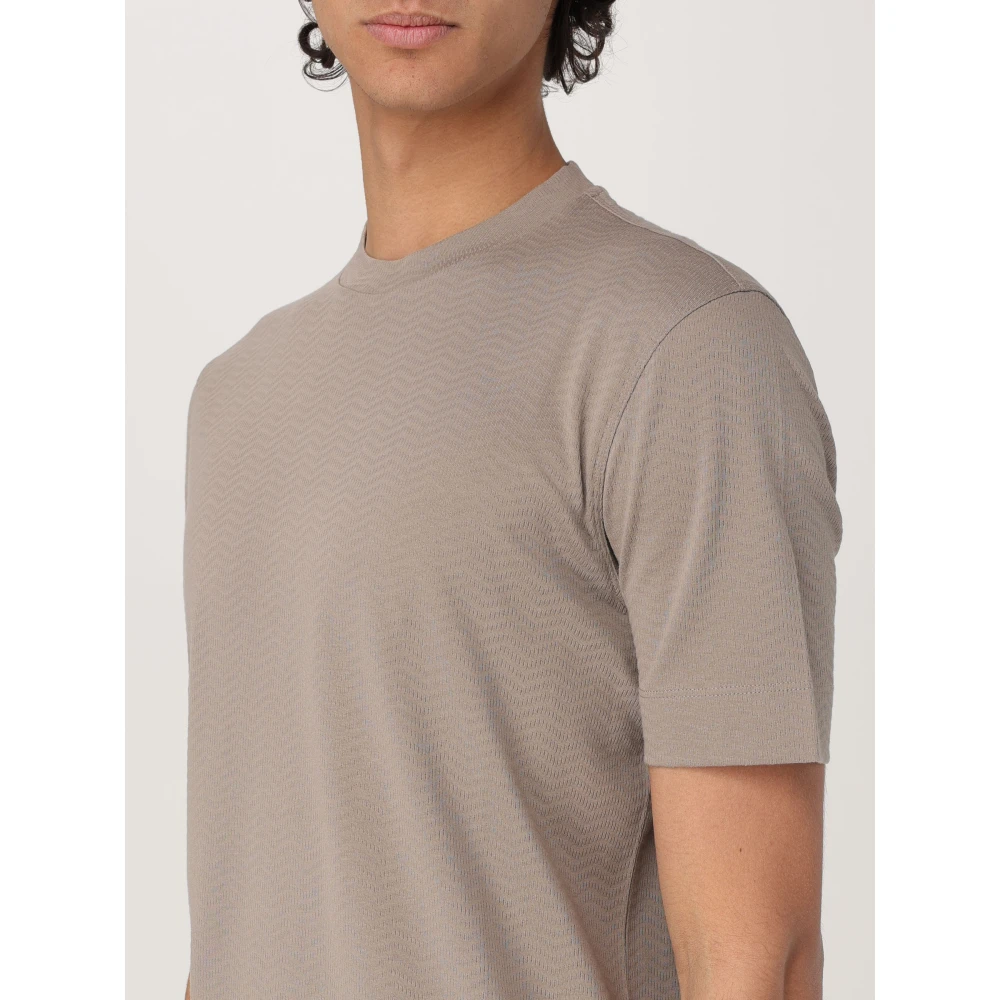 Emporio Armani Casual Katoenen T-Shirt voor Mannen Beige Heren