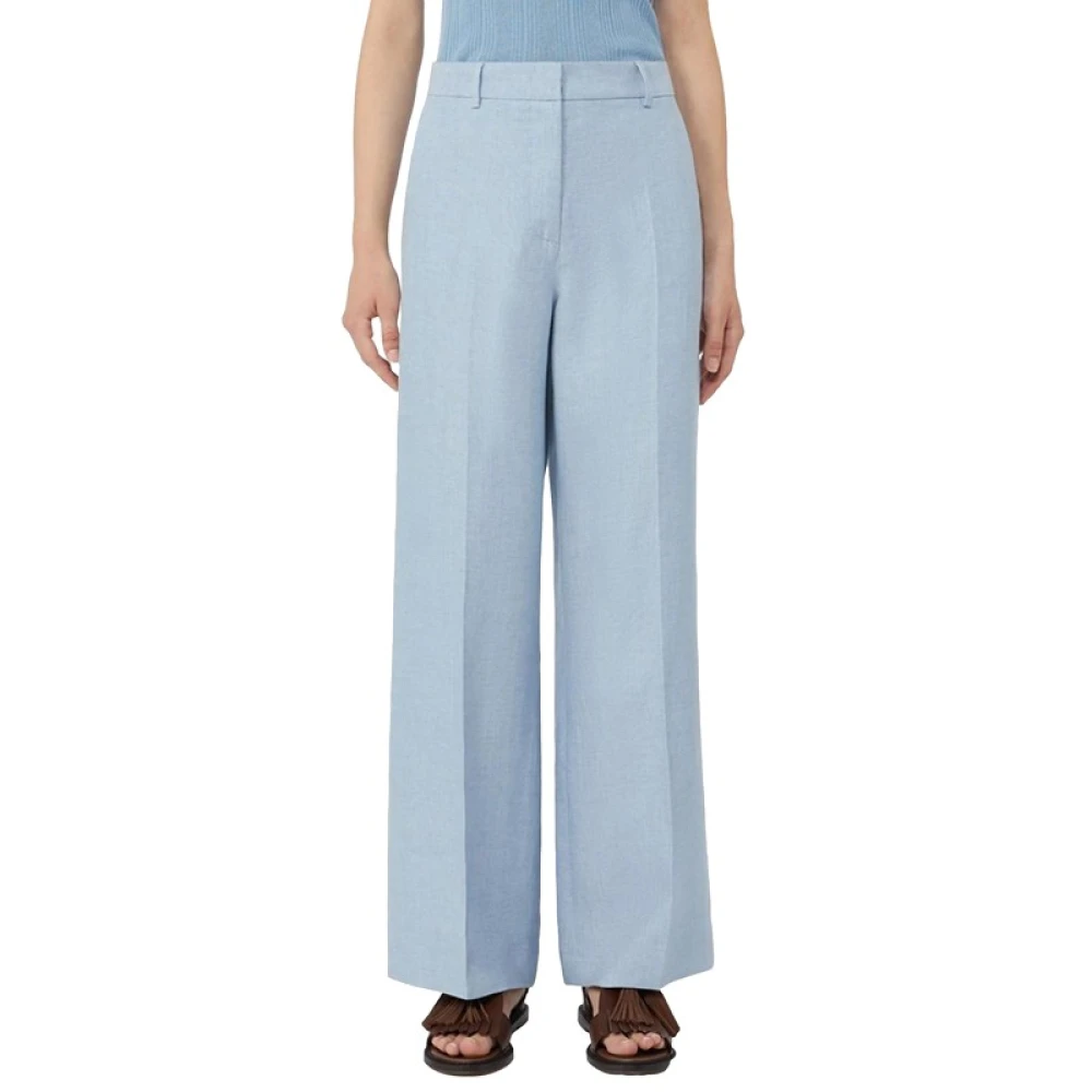 Weekend Max Mara Women's Blue Wide Trousers - Wide Trousers - Xs - Trousers