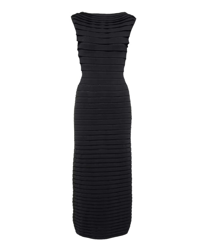 robe-midi-rayee-noire-style-elegant