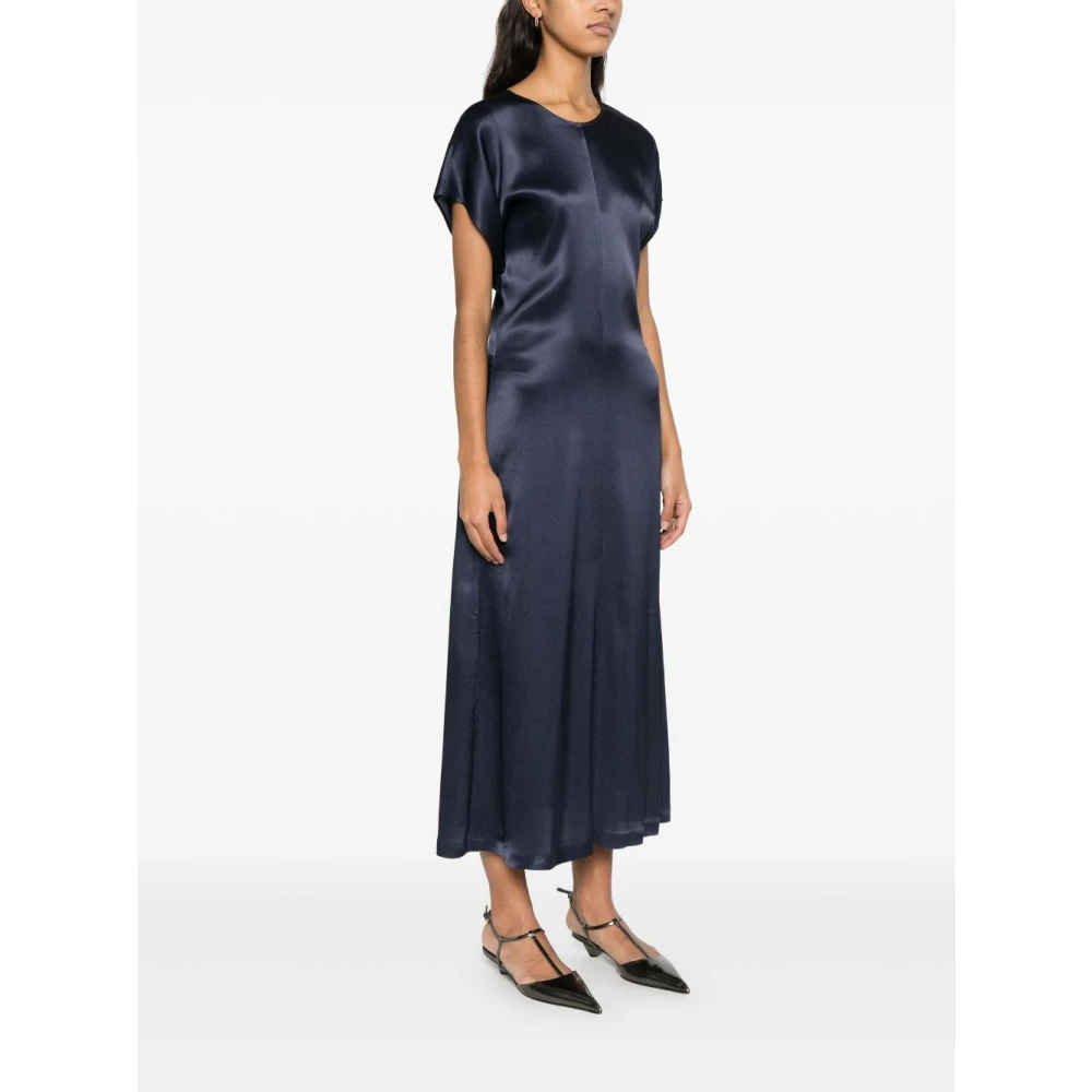 Semicouture Blauwe Zijden Jurk Elegant Damesmode Blue Dames