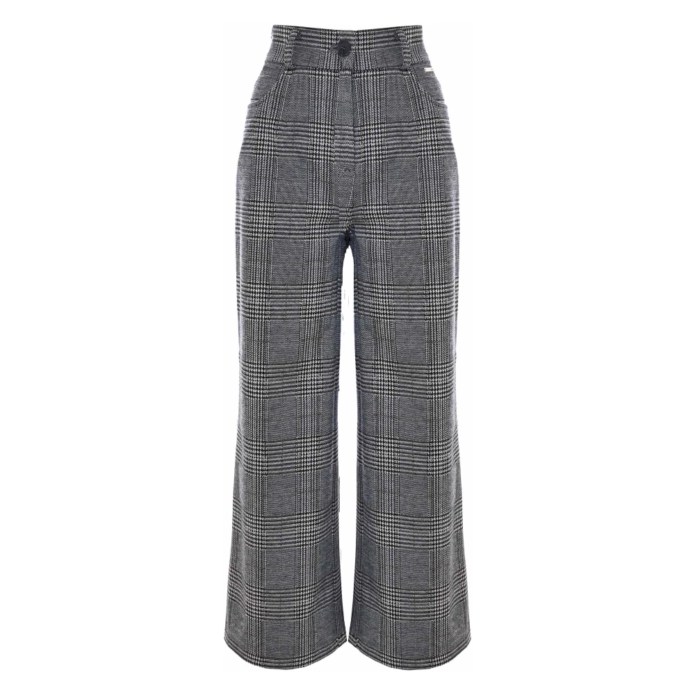 Kocca Flared Checked Trousers Gray, Dam