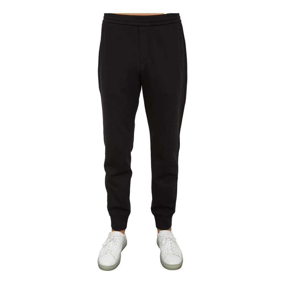 Emporio Armani Zwarte Jersey Broek Elastische Tailleband Black Heren