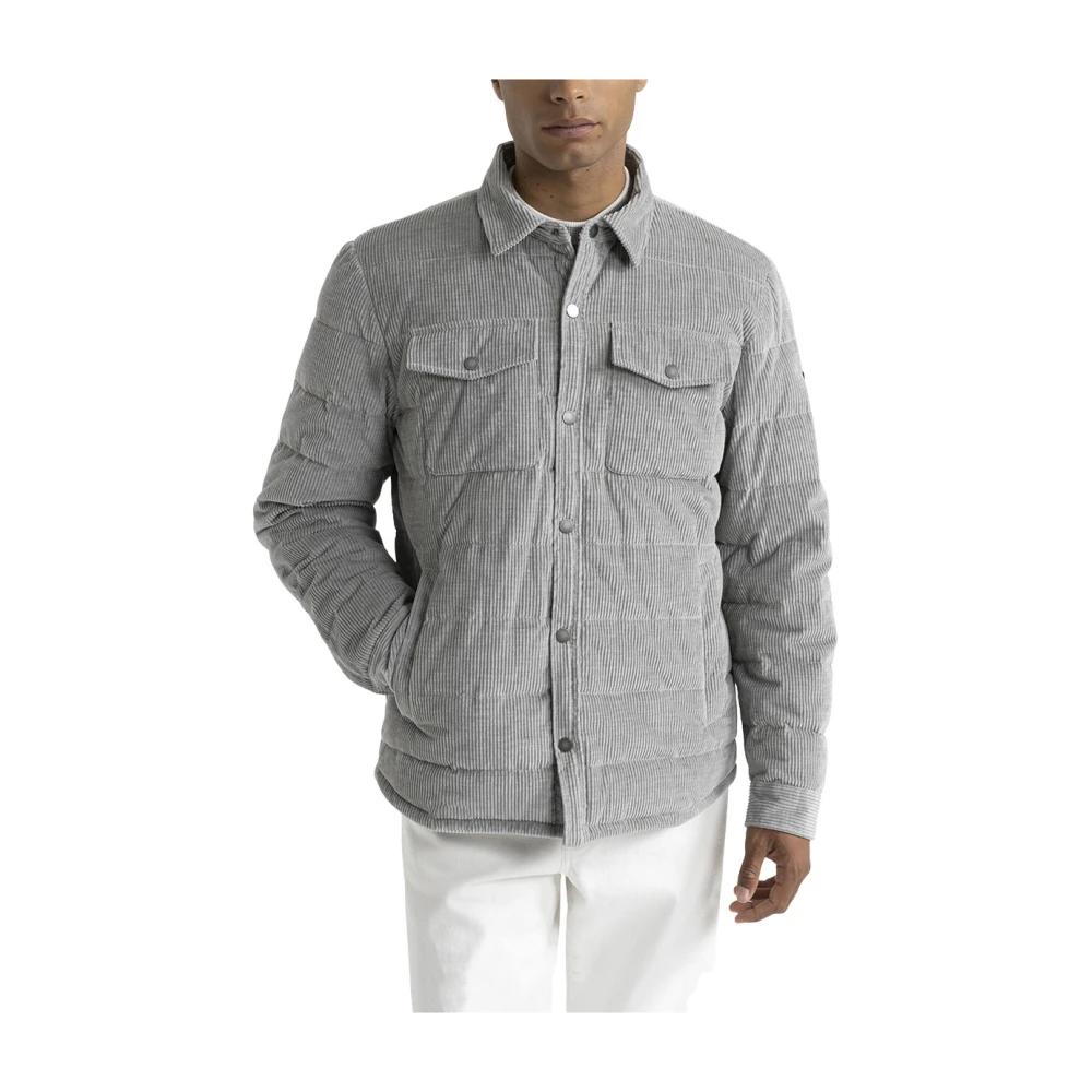PESERICO Ganzendons en corduroy overhemd Gray Heren