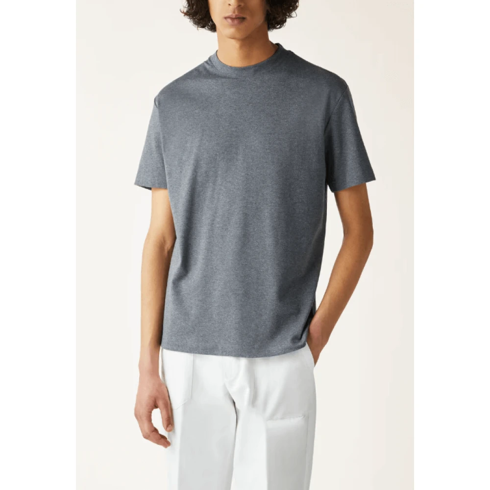 Loro Piana Zachte Grijze Katoenen Jersey T-shirt Gray Heren
