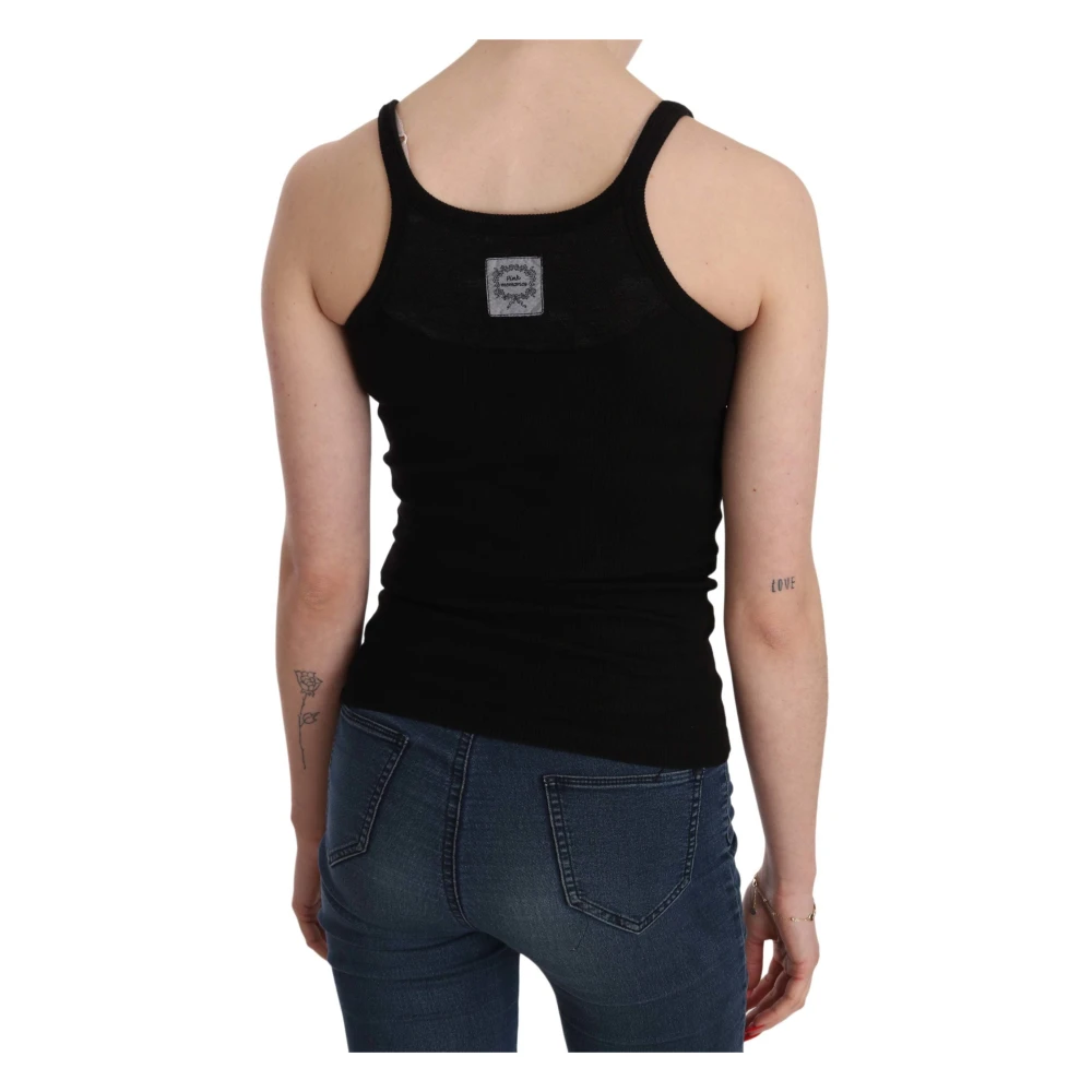 Pink Memories Elegant Mouwloos Spaghetti Band Top Black Dames