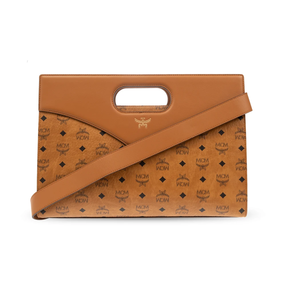 MCM Diamant Canvas Tote Tas Brown Dames