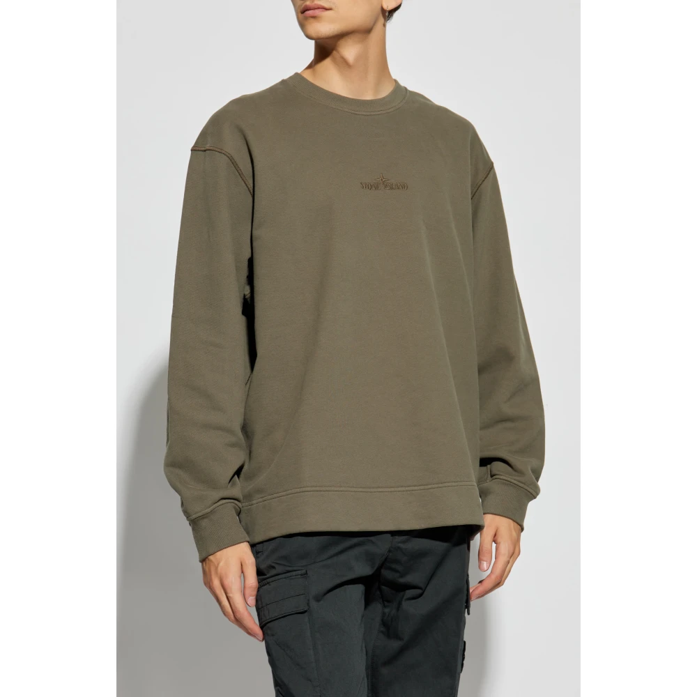 Stone Island Sweatshirt met Logo Green Heren