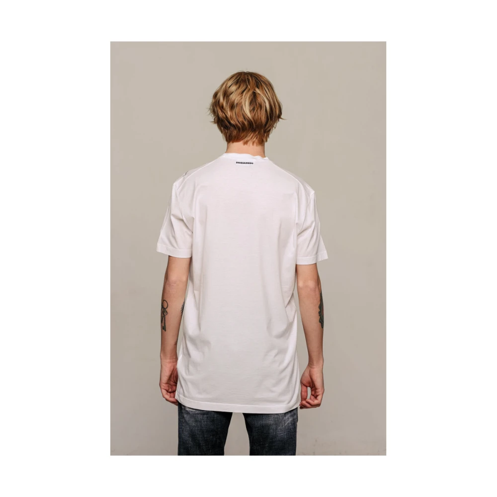 Dsquared2 Wit Katoenen T-Shirt Gemaakt in Italië White Heren