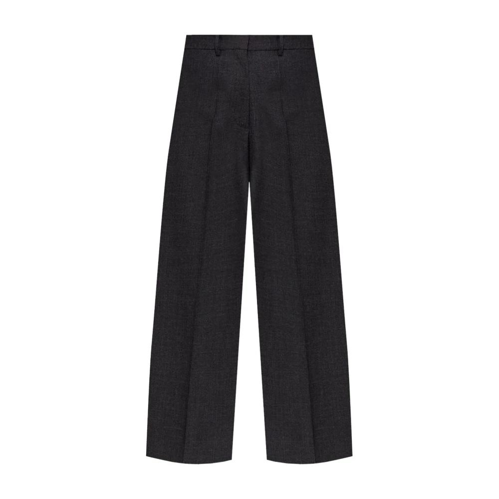 Givenchy Grijze Wollen Broek met Wijde Pijpen Gray Dames
