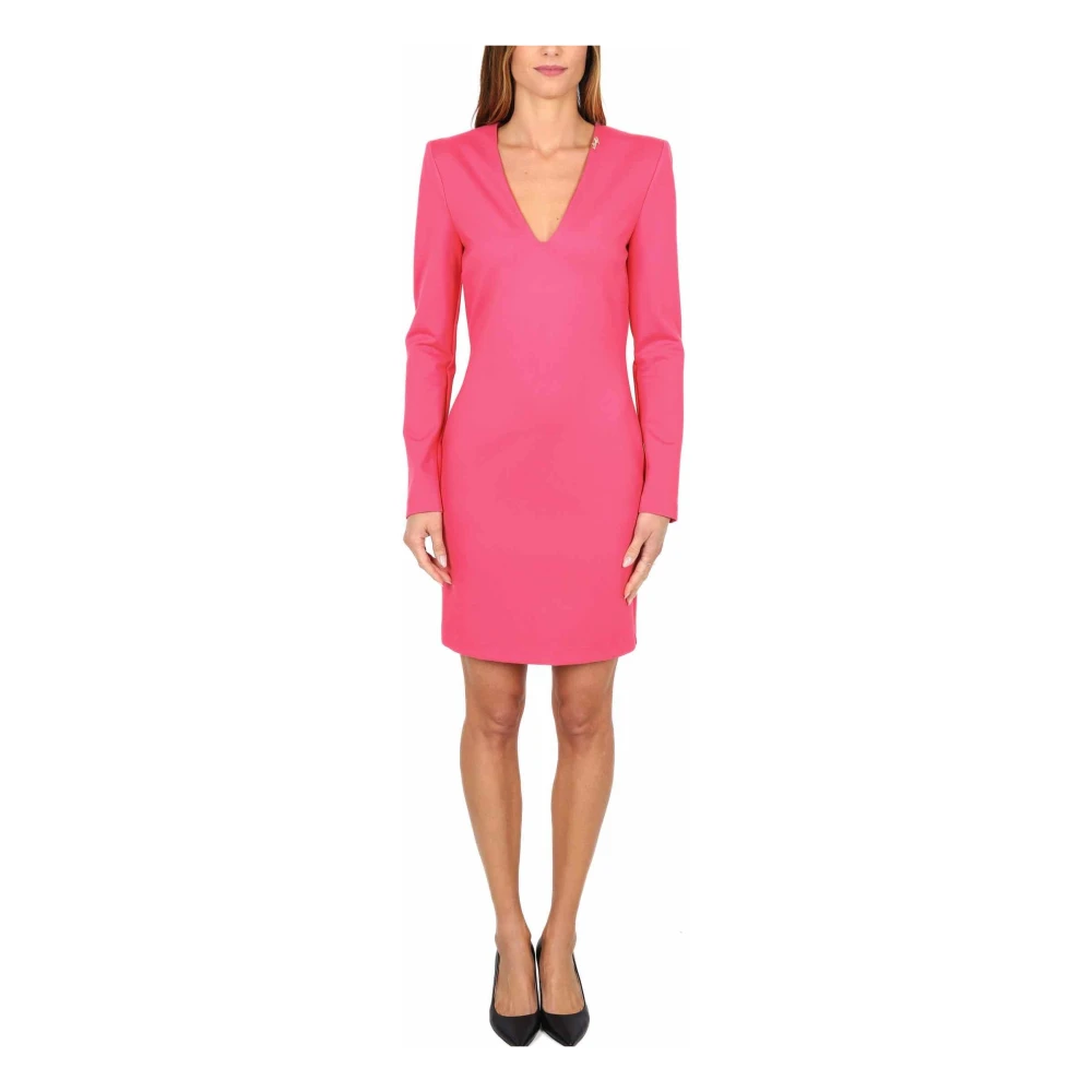 Liu Jo Fuchsia Milano Gebreide Jurk V-Hals Pink Dames