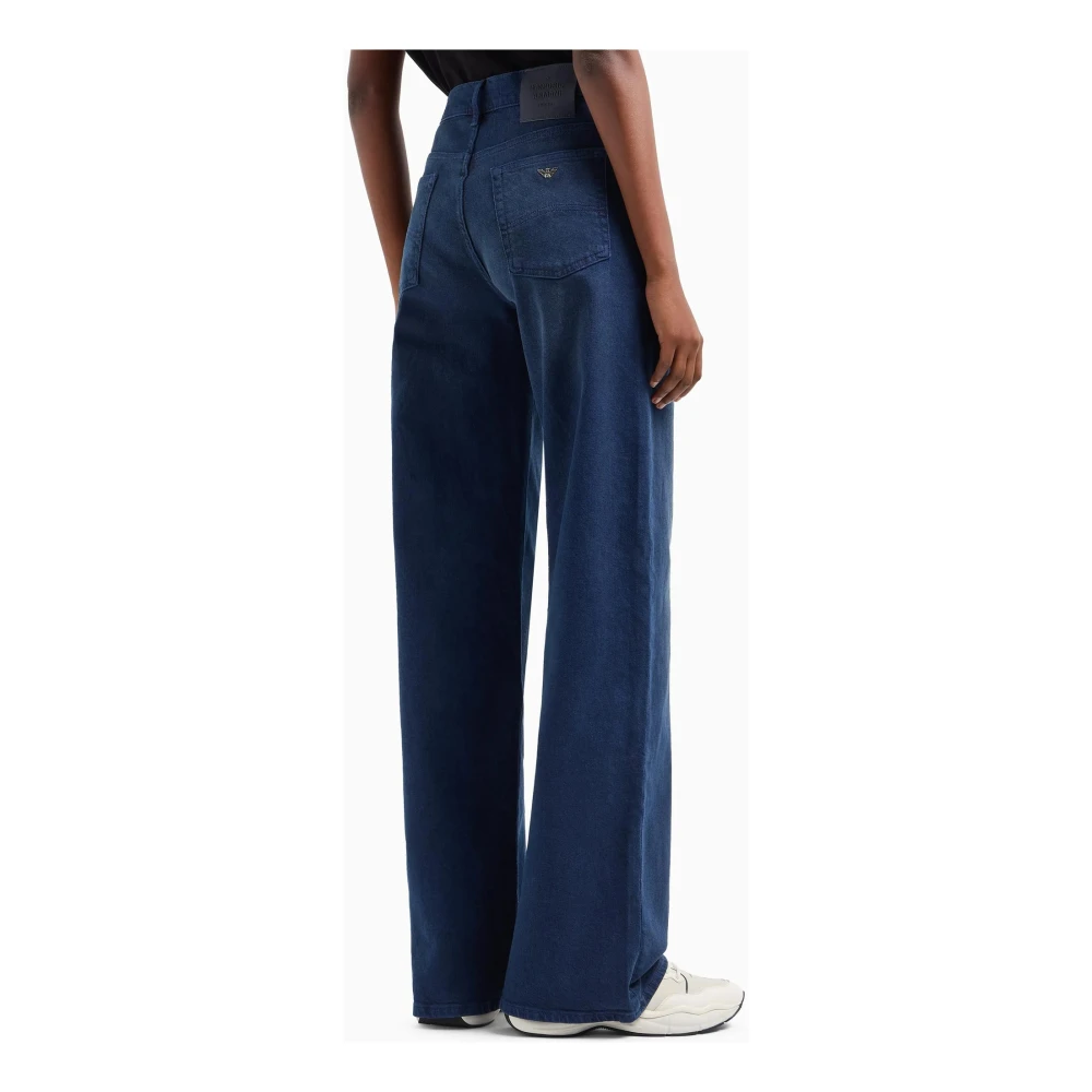 Emporio Armani Blauwe Jeans Rechte Pijp Rits Sluiting Blue Dames