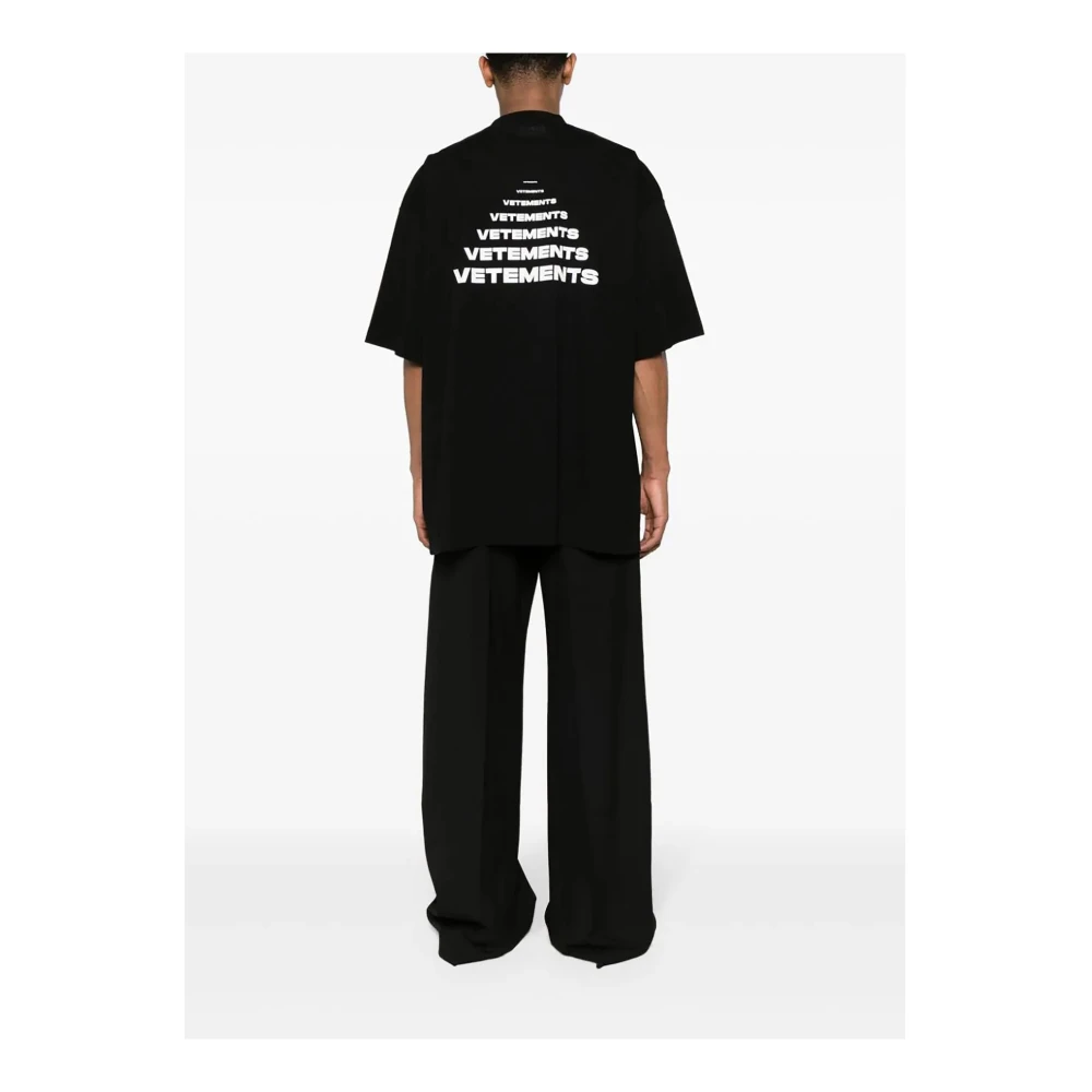 Vetements Pyramid Logo T-Shirt Black Heren