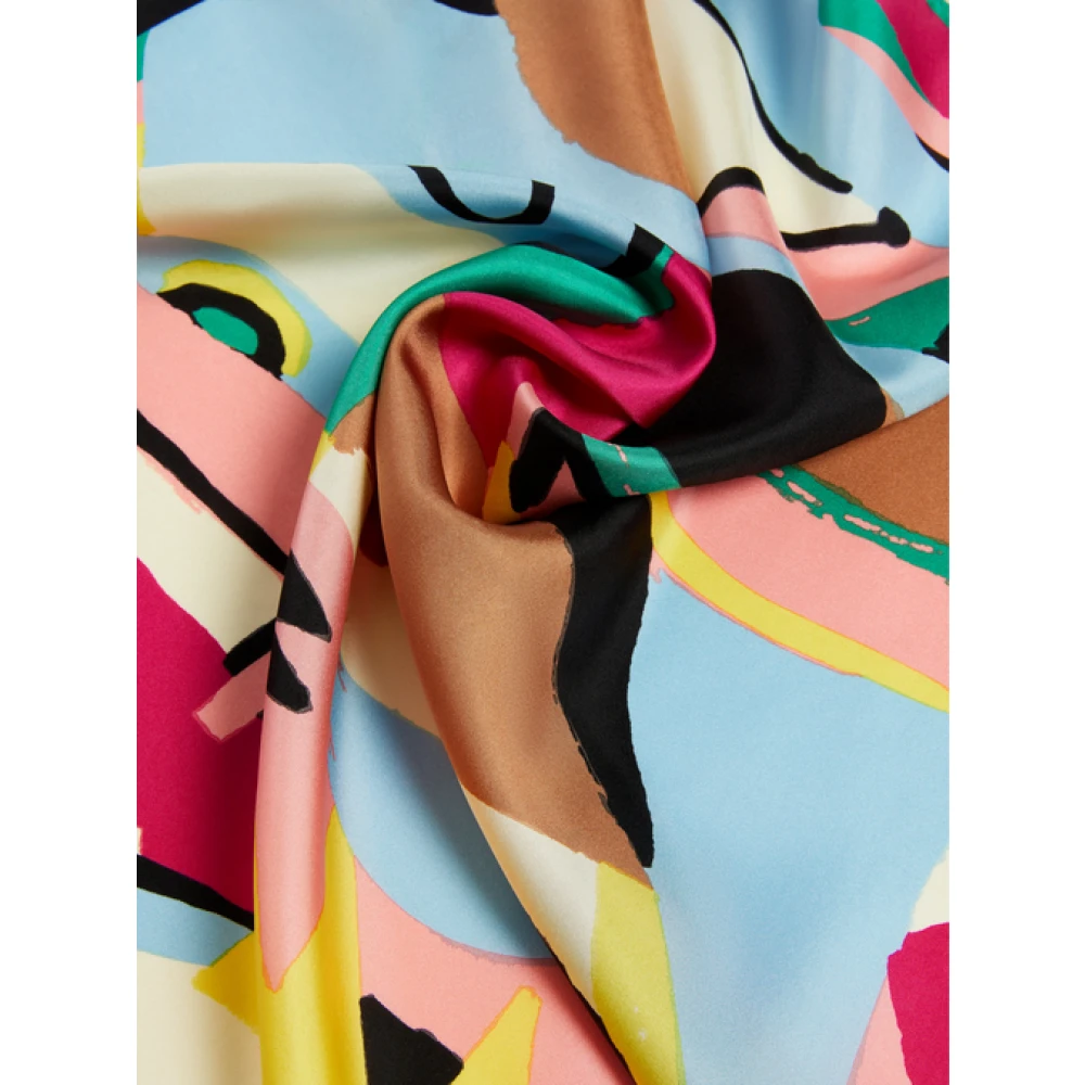 Max Mara Aangepaste Zijden Twill Sjaal Collectie Prints Multicolor Dames