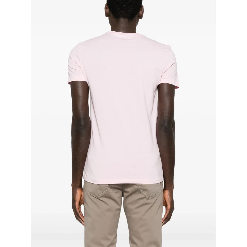 Polo Ralph Lauren Geborduurde Slim Fit Katoenen T-shirt Pink Heren